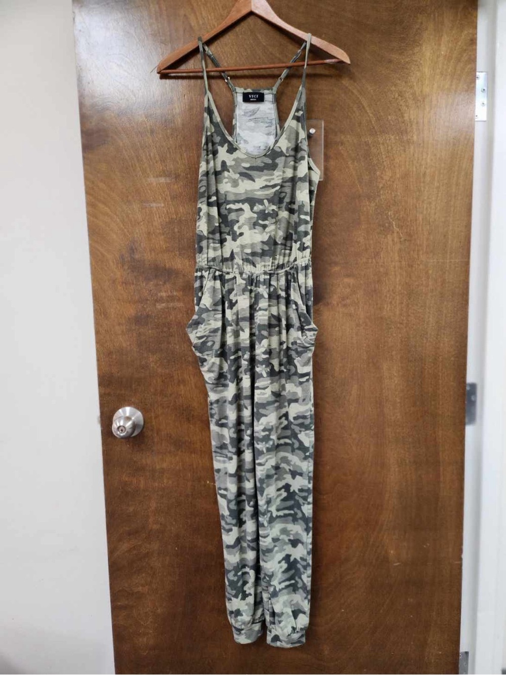 VICI Collection Camo Jogger Jumpsuit | Adjustable Straps | Size S